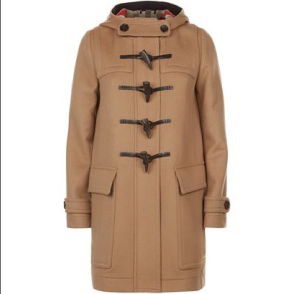 Burberry Nova Heart Lining Duffle Coat - brown / tan / Carmel - Size 2